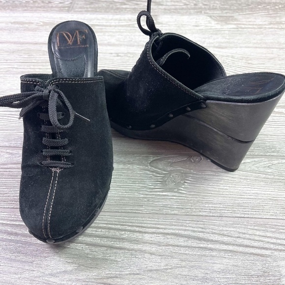 DVF Diane Von Furstenberg Emerson Suede Studded Platform Wedge - Retro Y2K - Picture 1 of 11